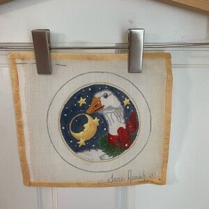 Jane Aurich Painted Needlework Canvas Christmas Goose